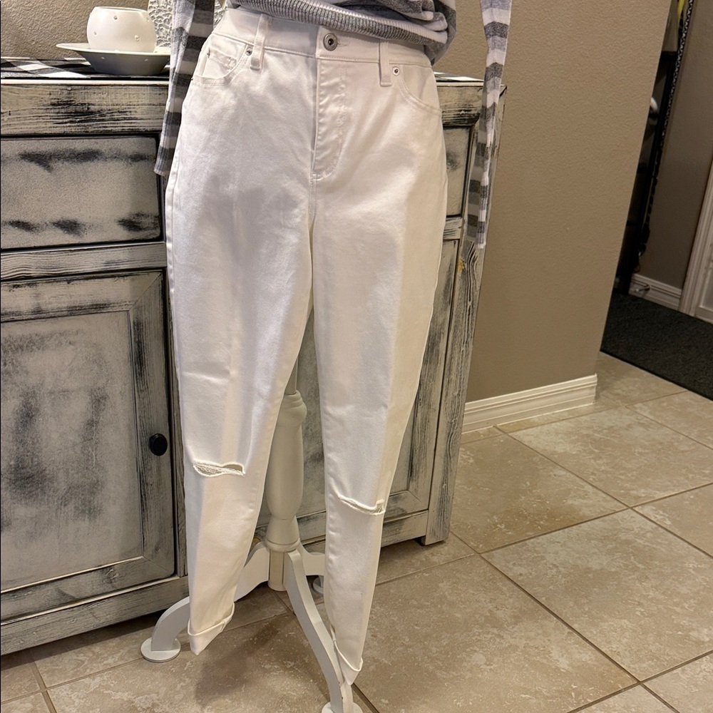 INC Women's White STRETCH Skinny Jeans